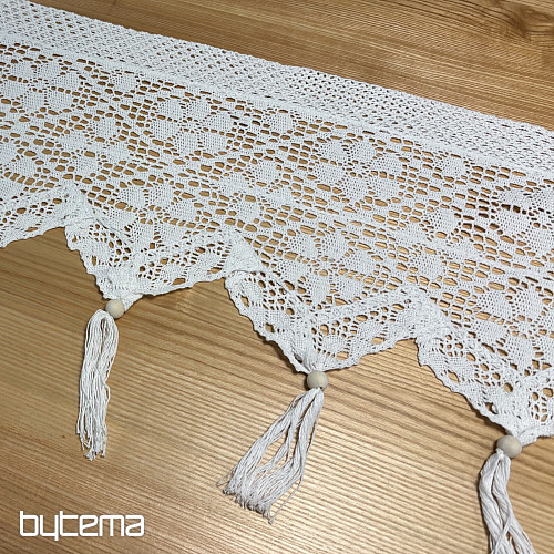 Finished stained glass curtain CROCHET FLOWERS WHITE