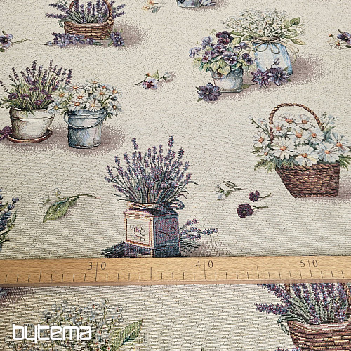 Tapestry fabric BEAUTY IN THE CART