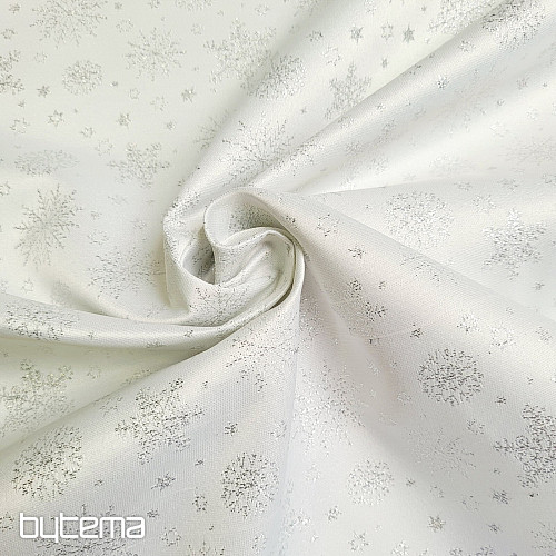 Decorative Teflon fabric FLAKES COPO LUREX silver