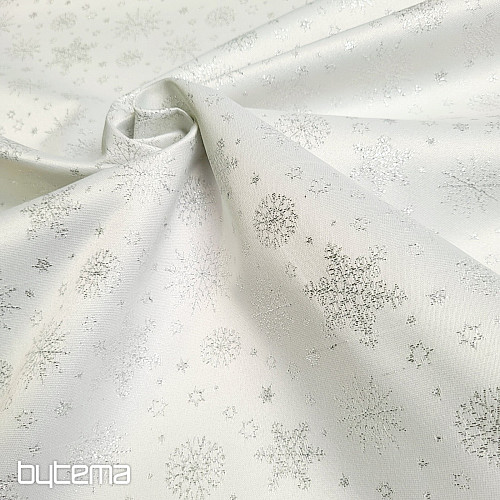 Decorative Teflon fabric FLAKES COPO LUREX silver