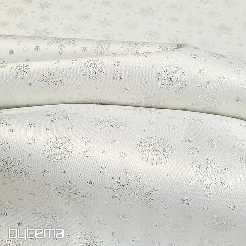 Decorative Teflon fabric FLAKES COPO LUREX silver