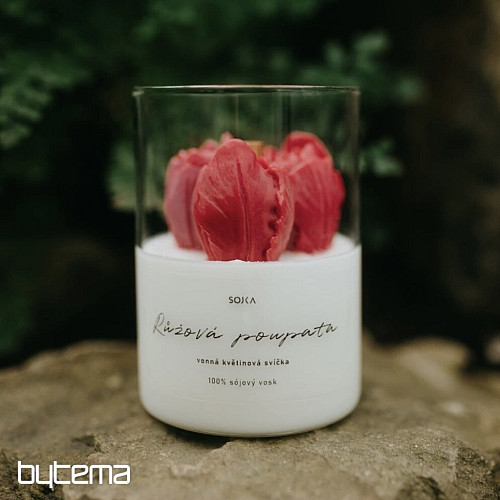ROSE BUDS scented floral candle with lid