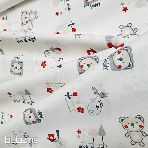 Children&#39;s fabric TEDDY BEAR red