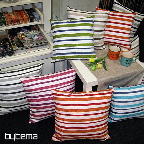 Decorative pillow cover PEKING stripes blue-green
