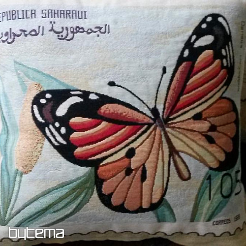 Decorative cushion cover POST STAMP BUTTERFLY