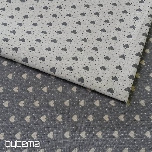 Cotton fabric MINI HEART 05 grey combination