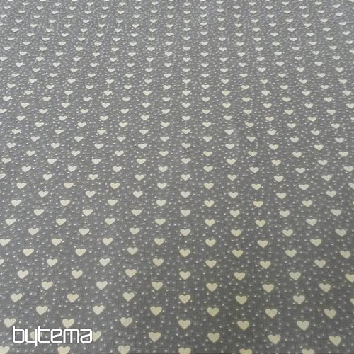 Cotton fabric MINI HEART 05 grey combination