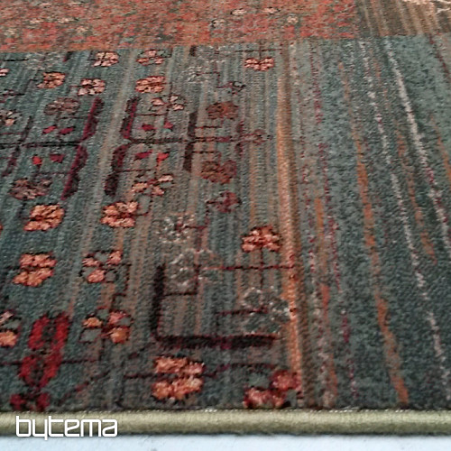 Luxurious woolen carpet ROYAL PATCHWORK green