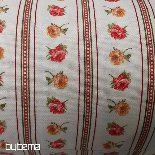 Decorative fabric ESTER roses red combination