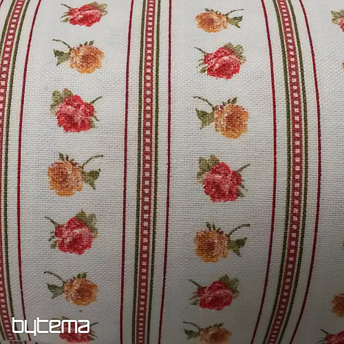 Decorative fabric ESTER roses red combination