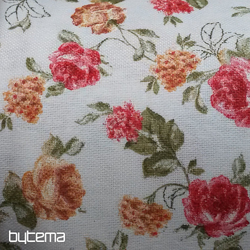 Decorative fabric ESTER roses red combination