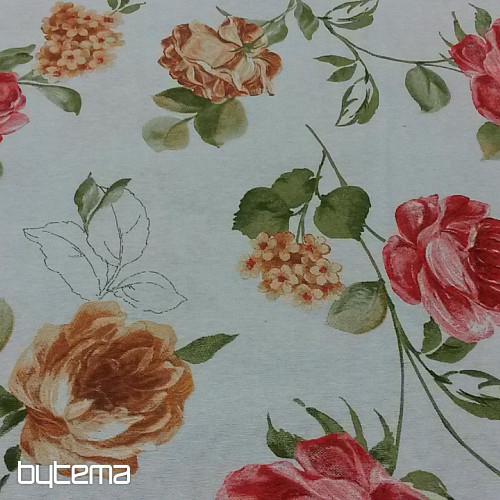 Decorative fabric ESTER roses red combination