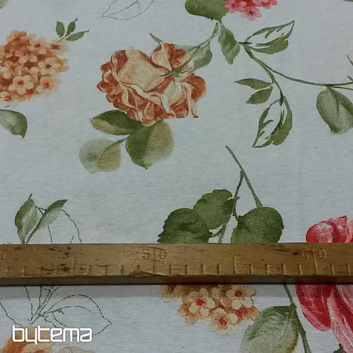 Decorative fabric ESTER roses red combination
