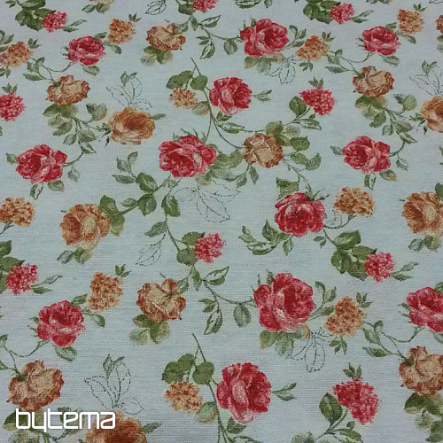 Decorative fabric ESTER roses red combination