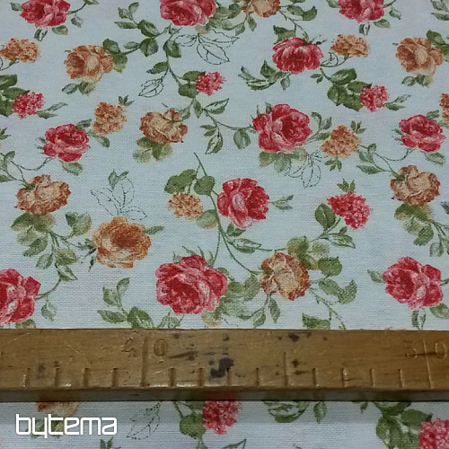 Decorative fabric ESTER roses red combination