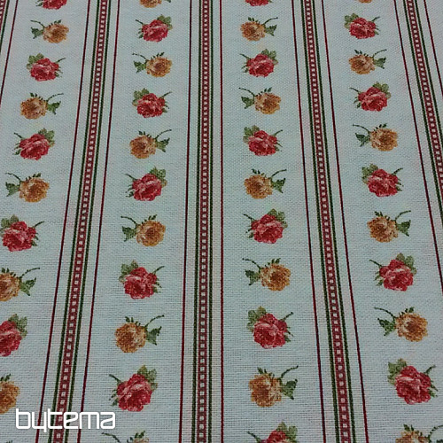 Decorative fabric ESTER roses red combination