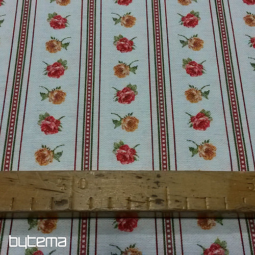 Decorative fabric ESTER roses red combination