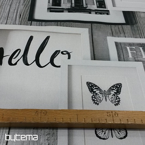 Decorative fabric 3D Butterflies black&white