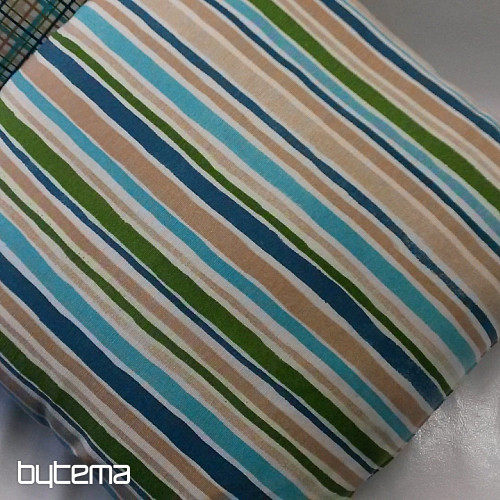 Decorative cushion cover EUGEN STRIP turquoise-brown
