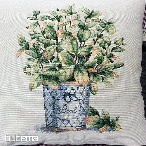 Tapestry cushion cover FLOWERS FROM PROVENCE BASIL