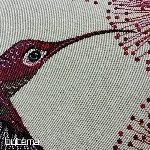 Tapestry cushion cover HUMMINGBIRD RED FLOWER