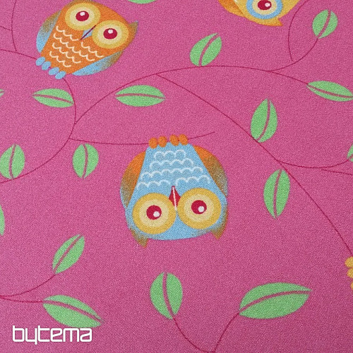 Carpet for girls OWL - Happy  owl pink