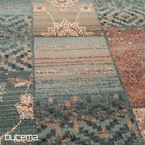 Luxurious woolen tread ROYAL PATCHWORK green