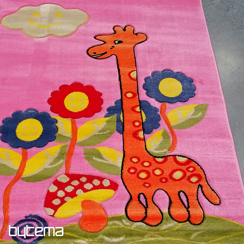 Children&#39;s carpet KIDS GIRAFFE pink
