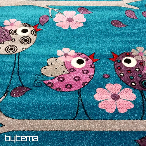 Children's rug BELLA BIRDS turquoise