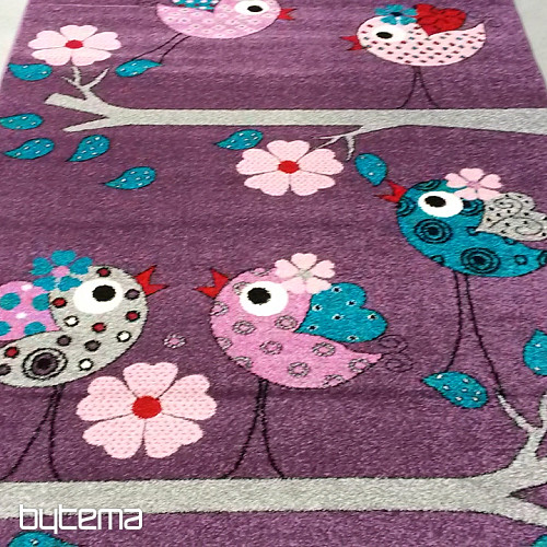 Children's rug BELLA BIRDS lilac
