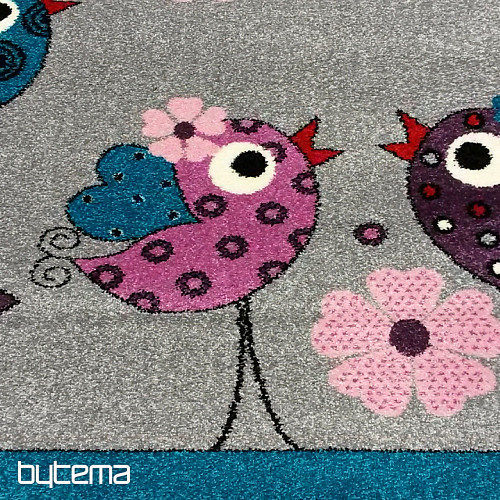 Children's rug BELLA BIRDS gray