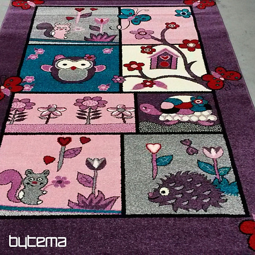 Children's rug ANIMALS lilac