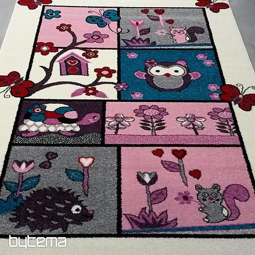 Children&#39;s rug ANIMALS cream