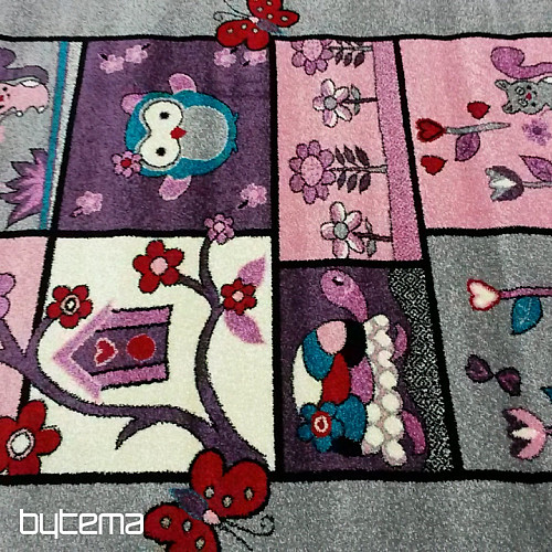 Children&#39;s rug ANIMALS gray