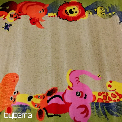 Children's carpet KIDS SAFARI green-cream