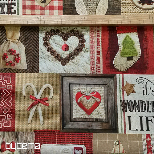 Decorative fabric CHRISTMAS digital print 3D