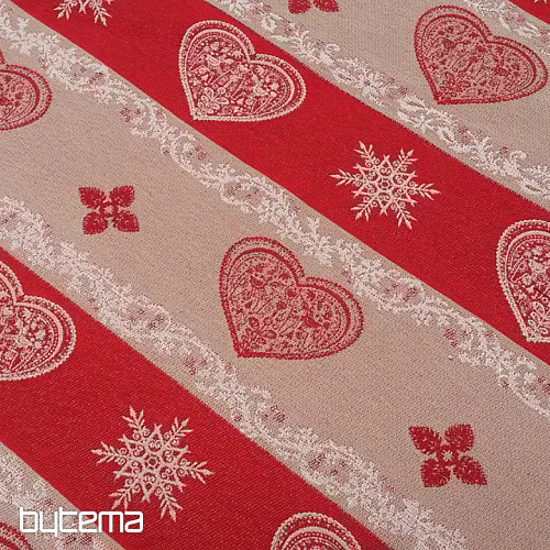 Red jacquard stripe decorative fabric