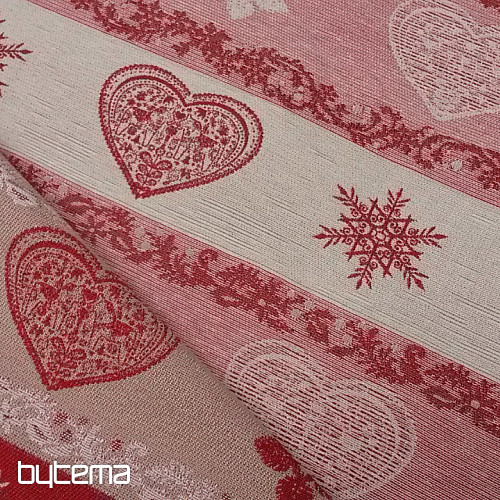 Red jacquard stripe decorative fabric