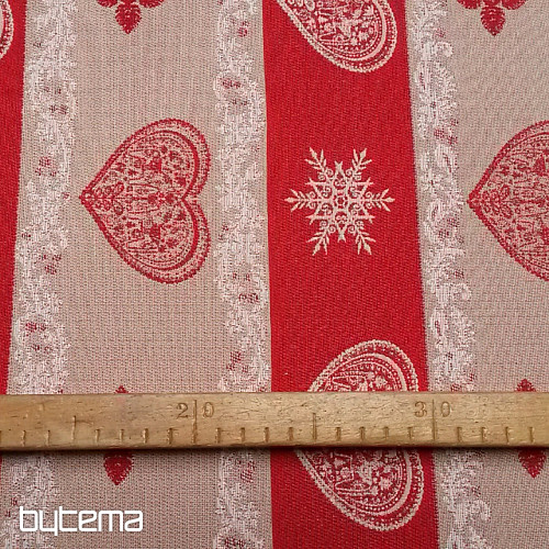 Red jacquard stripe decorative fabric