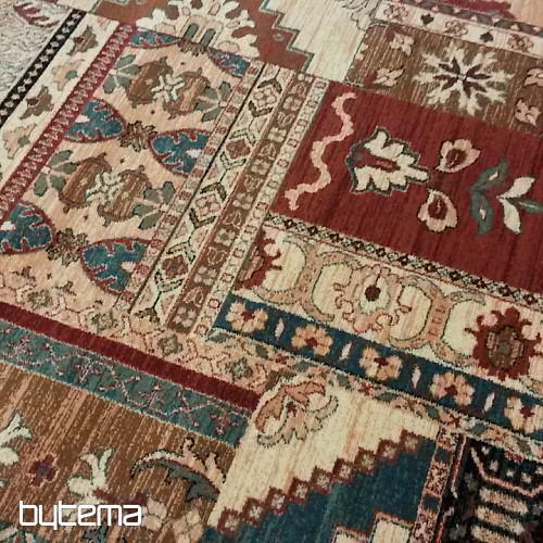 Luxurious woolen carpet ROYAL PATCHWORK multi cream