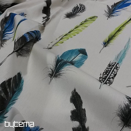 Decorative fabric BLUE FEATHERS