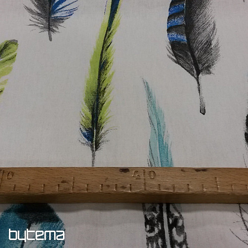 Decorative fabric BLUE FEATHERS