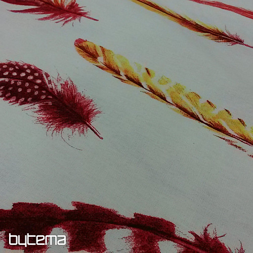 Decorative fabric Red Feathers