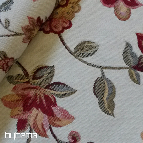 Tapestry fabric LOTOS BORDO combination