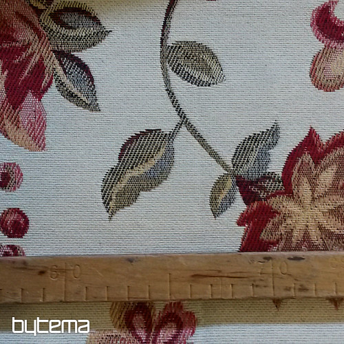 Tapestry fabric LOTOS BORDO combination