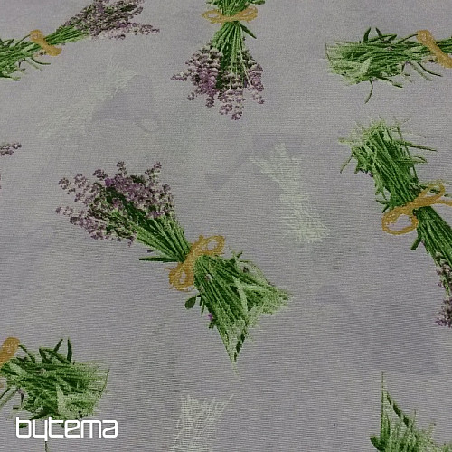 Decorative fabric LAVENDER bouquet LILAC
