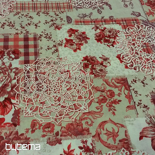 Decorative fabric CINTIA flowers red