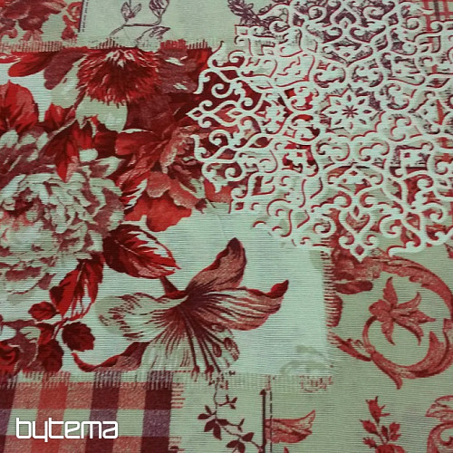 Decorative fabric CINTIA flowers red