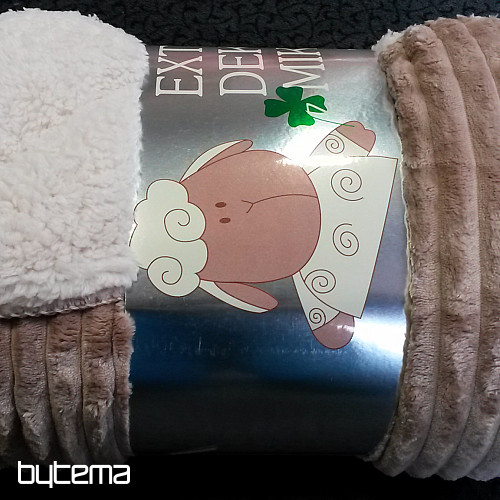 Microfiber blanket EXTRA SOFT SHEEP plastic design - nut