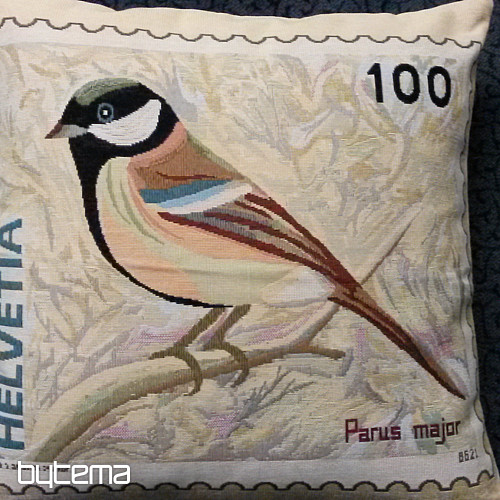 Decorative pillowcase POST STAMP BIRDS